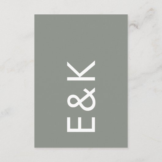 Moderner Sage Arch Moss Abstrakter Japandi Minimal Begleitkarte (Rückseite)