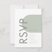 Moderner Sage Arch Moss Abstrakter Japandi Minimal RSVP Karte (Vorderseite)