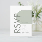 Moderner Sage Arch Moss Abstrakter Japandi Minimal RSVP Karte (Stehend Vorderseite)