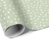 Moderner Sage Green Small Polka Dot Geschenkpapier (Rolleneckpunkt)