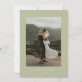 Moderner Sage Green Wedding Elopement Empfang Einladung (Vorderseite)