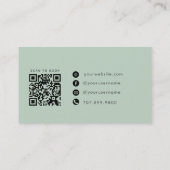 Moderner Sage-Massagetherapeut QR-Code Visitenkarte (Rückseite)