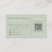 Moderner Sage Permanent Jewelry Künstler QR-Code Visitenkarte (Rückseite)