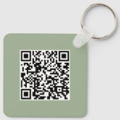 Moderner Salbeigrüner QR-Code Geschäftsfördernd Schlüsselanhänger (Rückseite)