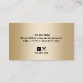 Moderner Salon der Gold Navy Agate Makeup Artist H Visitenkarte (Rückseite)