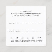 Moderner Salon für Schwarz-weiße Buttone Treuekarte (Rückseite)