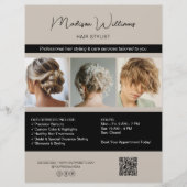 Moderner Salon Hair Stylist Services QR Flyer (Vorne)
