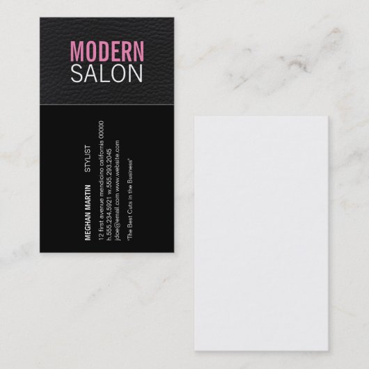 Moderner Salon | LederStylist Visitenkarte (Vorne/Hinten)