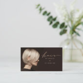Moderner Salon QR-Code Friseur Visitenkarte (Stehend Vorderseite)
