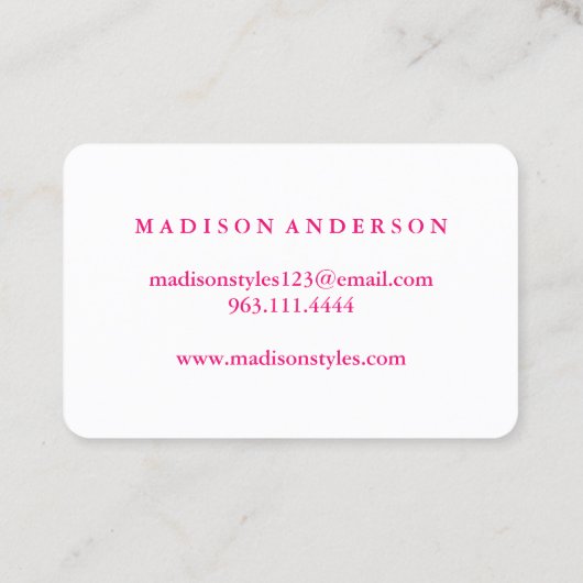 Moderner Salon Rosa Lippen Makeup Artist Visitenkarte (Rückseite)