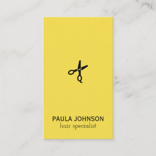Moderner Salon Shears Hair Specialist (gelb) Visitenkarte