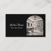 Moderner Salon-Spa-QR-Code Schwarz Weiß Visitenkarte (Vorderseite)