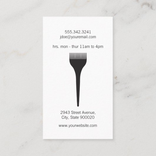 Moderner Salon Tools Haarspezialist Visitenkarte (Rückseite)