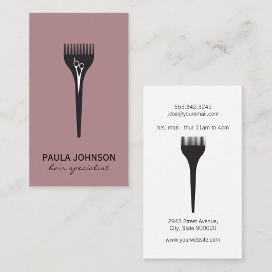 Moderner Salon Tools Haarspezialist Visitenkarte (Vorne/Hinten)