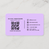 Moderner Salon-Typografie-QR-Code Visitenkarte (Rückseite)