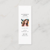 Moderner, sanfter, minimalistischer Foto-Schriftst Mini Visitenkarte (Rückseite)