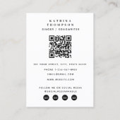 Moderner Sängermusiker Foto Gitarrist QR Code Visitenkarte (Rückseite)
