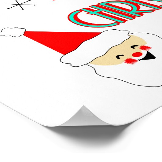 Moderner Santa-Claus im Mittelalter fröhliche Weih Poster (Ecke)