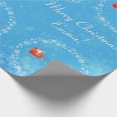 Moderner Santa Unicorn Personalisierter Name Merry Geschenkpapier (Ecke)