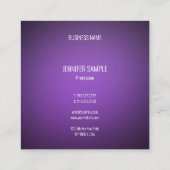 Moderner sauberer eleganter Entwurfs-lila Quadratische Visitenkarte (Rückseite)