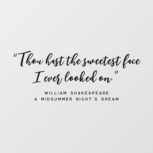 Moderner sauberer, eleganter Script Zitat-Mirror Fensteraufkleber (Blatt)