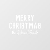 Moderner sauberer weißer Weihnachtstext Fensteraufkleber (Blatt)