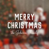 Moderner sauberer weißer Weihnachtstext Fensteraufkleber