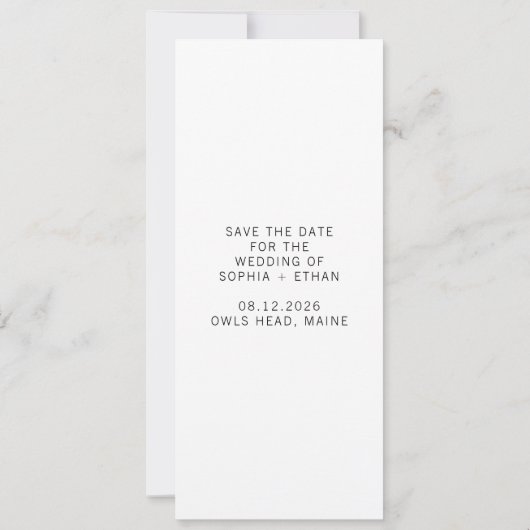 Moderner Save the Date Foto Strip (Rückseite)