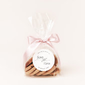 Moderner Save the Date Sticker mit Script-Schrifta