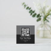 Moderner scannbarer QR-Code | Schwarz Grau & Weiß Begleitkarte (Stehend Vorderseite)