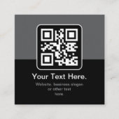 Moderner scannbarer QR-Code | Schwarz Grau & Weiß Begleitkarte (Vorderseite)