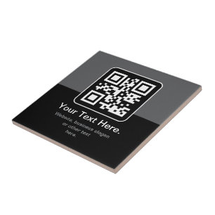 Moderner scannbarer QR-Code Schwarz Grau & Weiß Fliese