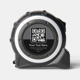 Moderner scannbarer QR-Code | Schwarz Grau & Weiß Maßband
