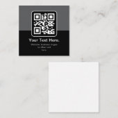 Moderner scannbarer QR-Code | Schwarz Grau & Weiß Mitteilungskarte (Vorne/Hinten)