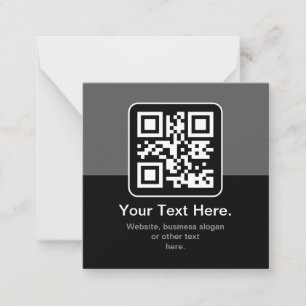 Moderner scannbarer QR-Code   Schwarz Grau & Weiß Mitteilungskarte