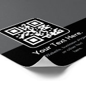Moderner scannbarer QR-Code | Schwarz Grau & Weiß Poster (Ecke)
