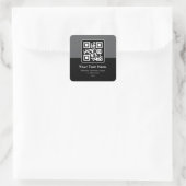 Moderner scannbarer QR-Code | Schwarz Grau & Weiß Quadratischer Aufkleber (Tasche)