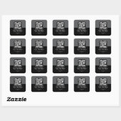Moderner scannbarer QR-Code | Schwarz Grau & Weiß Quadratischer Aufkleber (Blatt)
