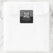 Moderner scannbarer QR-Code | Schwarz Grau & Weiß Quadratischer Aufkleber (Tasche)