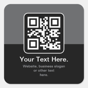 Moderner scannbarer QR-Code   Schwarz Grau & Weiß Quadratischer Aufkleber