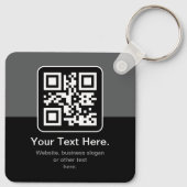 Moderner scannbarer QR-Code | Schwarz Grau & Weiß Schlüsselanhänger (Rückseite)