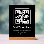 Moderner scannbarer QR-Code | Schwarz Weiß & Grau Acrylschild (Neutral)