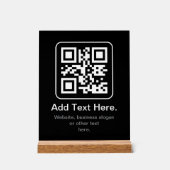Moderner scannbarer QR-Code | Schwarz Weiß & Grau Acrylschild (Vorderseite)