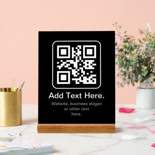 Moderner scannbarer QR-Code | Schwarz Weiß & Grau Acrylschild (Hochzeit)