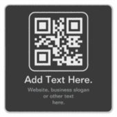 Moderner scannbarer QR-Code | Schwarz Weiß & Grau Aufkleber (Vorderseite)