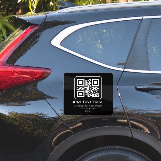 Moderner scannbarer QR-Code | Schwarz Weiß & Grau Aufkleber (Auto Seite)