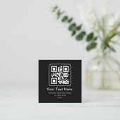 Moderner scannbarer QR-Code | Schwarz Weiß & Grau Begleitkarte (Stehend Vorderseite)