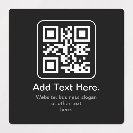 Moderner scannbarer QR-Code | Schwarz Weiß & Grau Etiketten (Design 1)