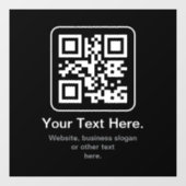 Moderner scannbarer QR-Code | Schwarz Weiß & Grau Fensteraufkleber (Blatt)