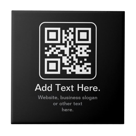 Moderner scannbarer QR-Code | Schwarz Weiß & Grau Fliese (Vorderseite)